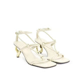 Ankle Strap Sculptured Heel Sandals